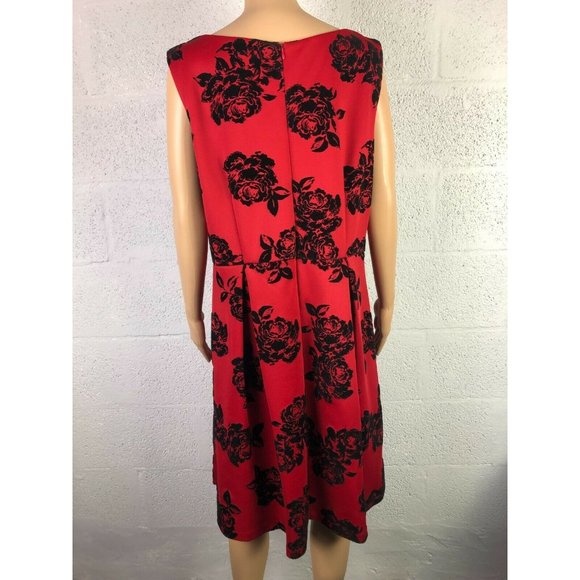 Studio One New York Sleeveless Scuba Crepe & Velvet Dress Style 70645JP Size 16 - Picture 4 of 11